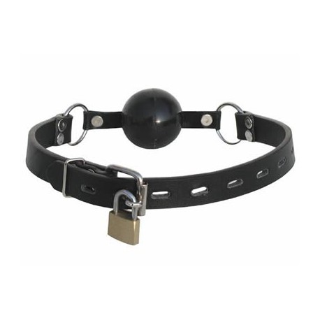 Ball gag noir soft avec cadenas