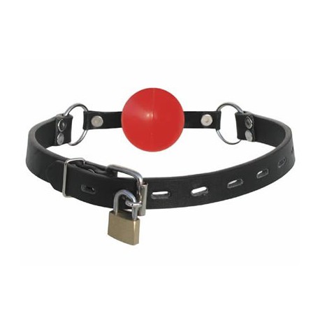 Ball gag rouge soft avec cadenas